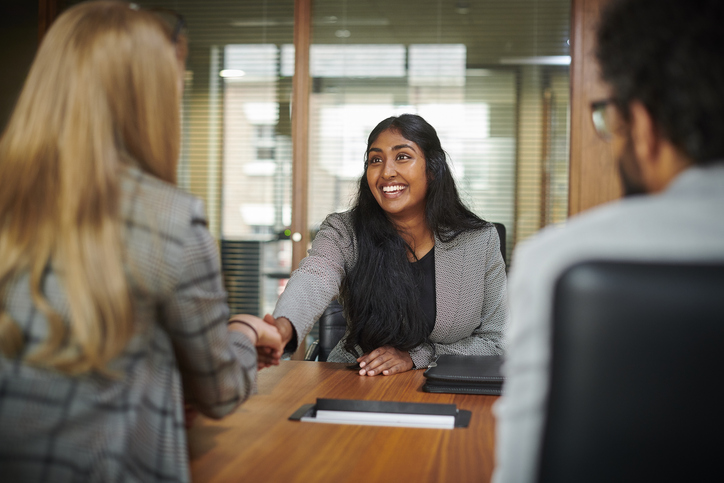 young indian woman graduate keen to impress at her first interview